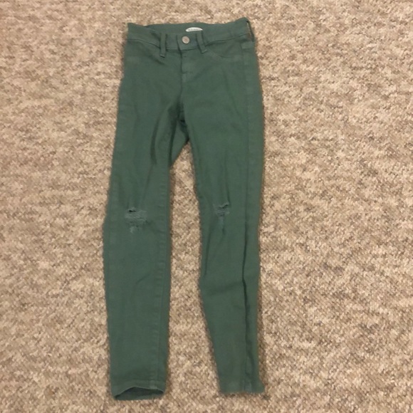 Old Navy Other - Olive green ripped jeans